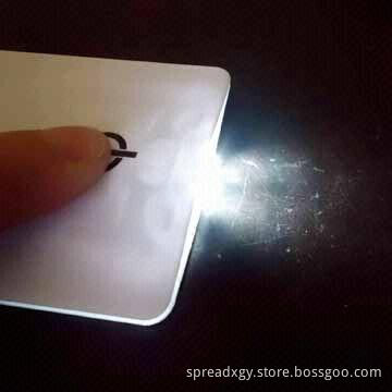 LED Card Flashlight with 2-piece LEDs, PVC Offset Printing, High Quality, Competitive Price